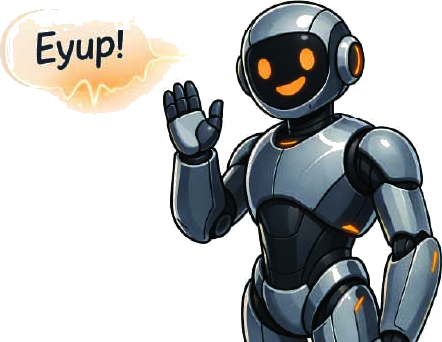 Friendly Coal Face AI Robot Saying Eyup